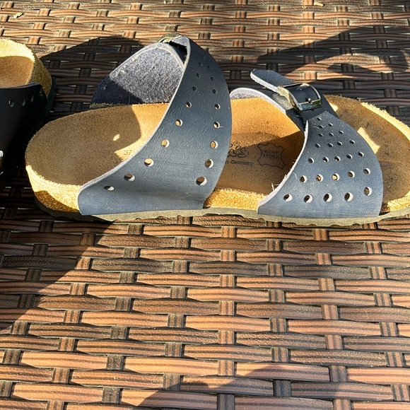 Birkenstock Birkies Navy Blue Sandals - Picture 12 of 16